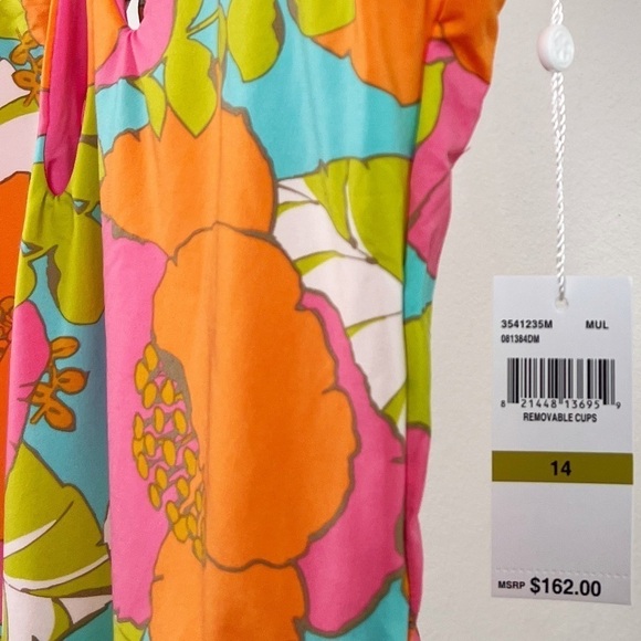 NWT Trina Turk Playa De Flor Floral Flutter Sleeve Cutout One Piece Swimsuit - Picture 5 of 9